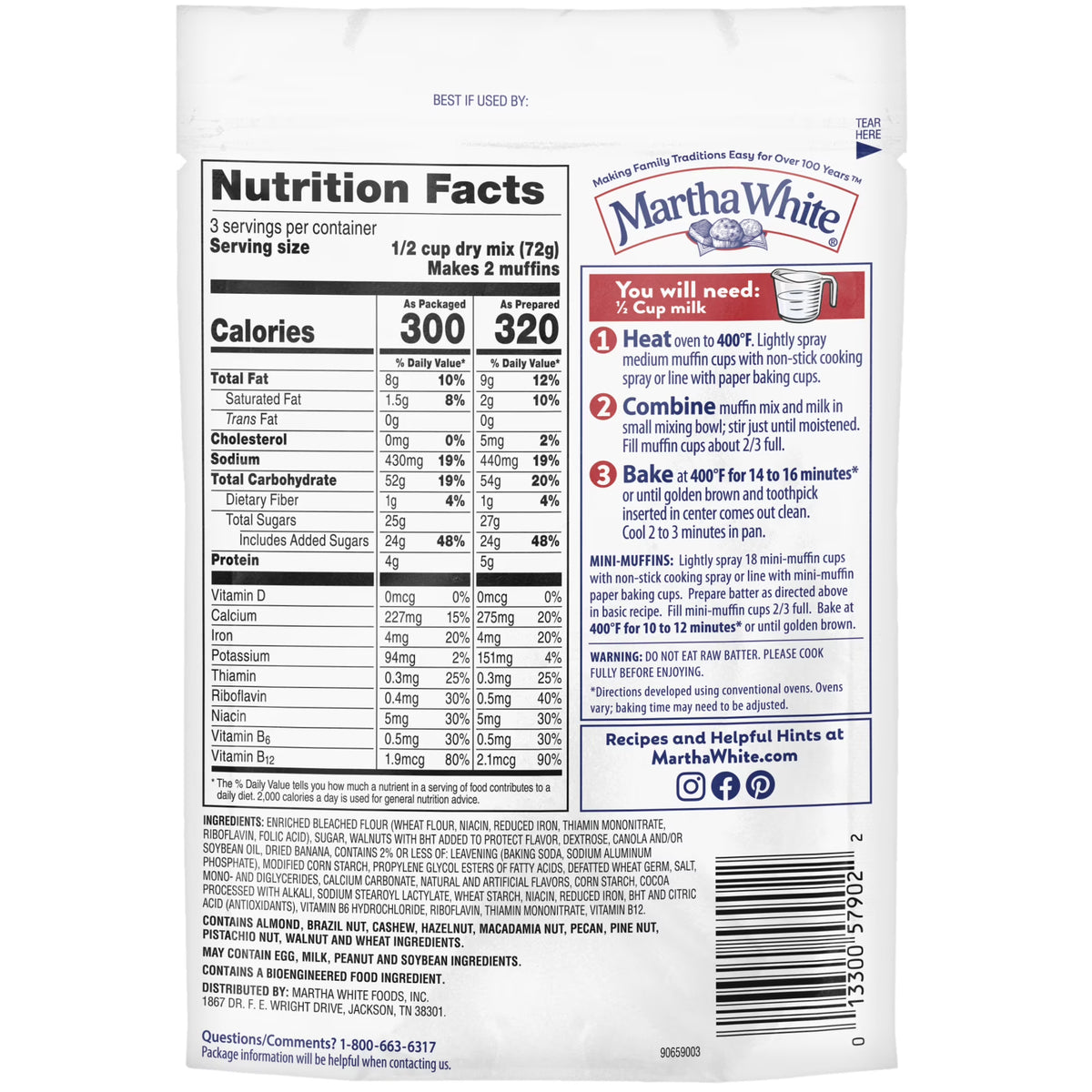 Martha White Banana Nut Muffin Mix