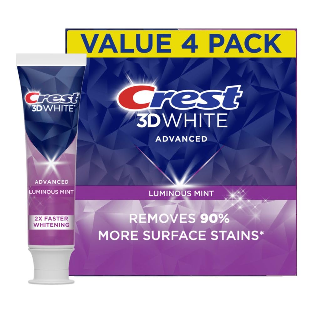 Crest 3D White Daily Whitening Toothpaste 4-pack 3.7 oz tubes