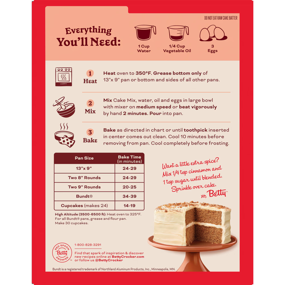 Betty Crocker Spice Cake Mix 13.25oz