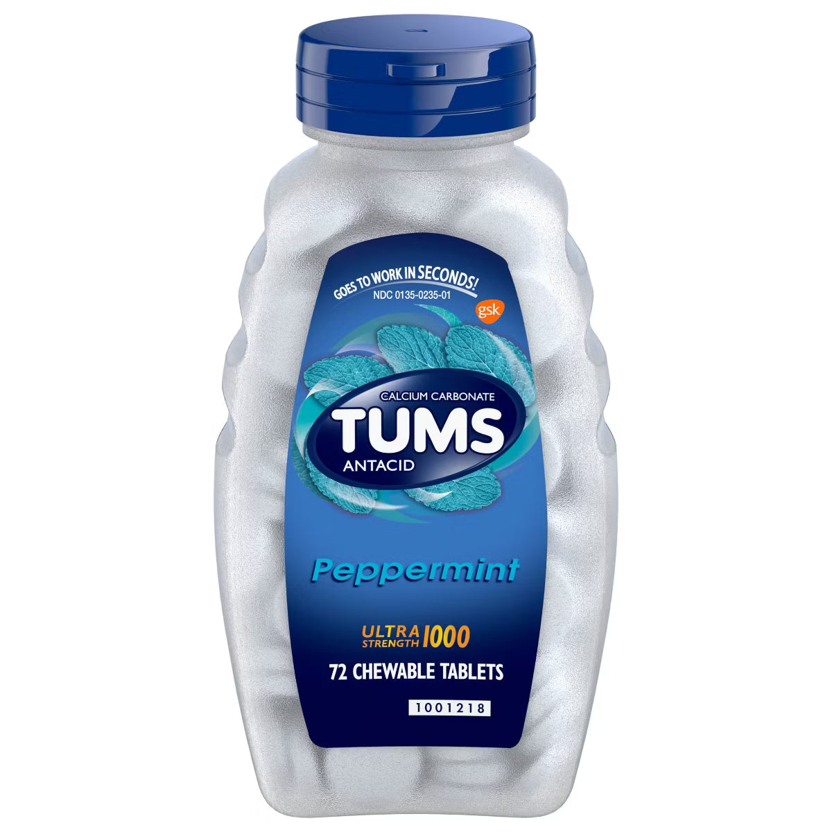 Tums Antacid Chewable Extra Strength Tablets Peppermint