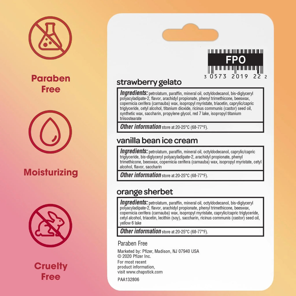 Ice Cream Collection Chapstick - 3-pack