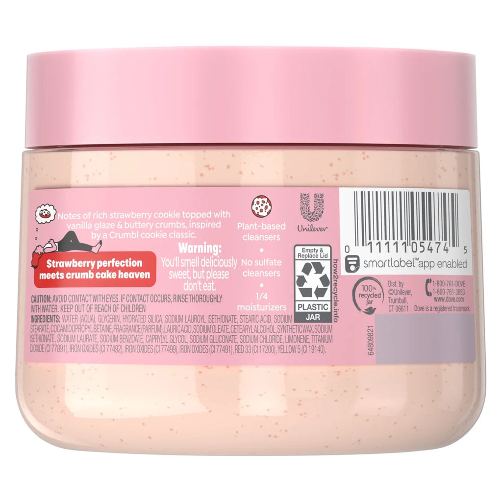 Dove x Crumbl Scrub Strawberry Crumb Cake