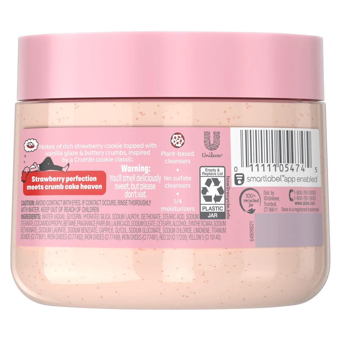 Dove x Crumbl Scrub Strawberry Crumb Cake