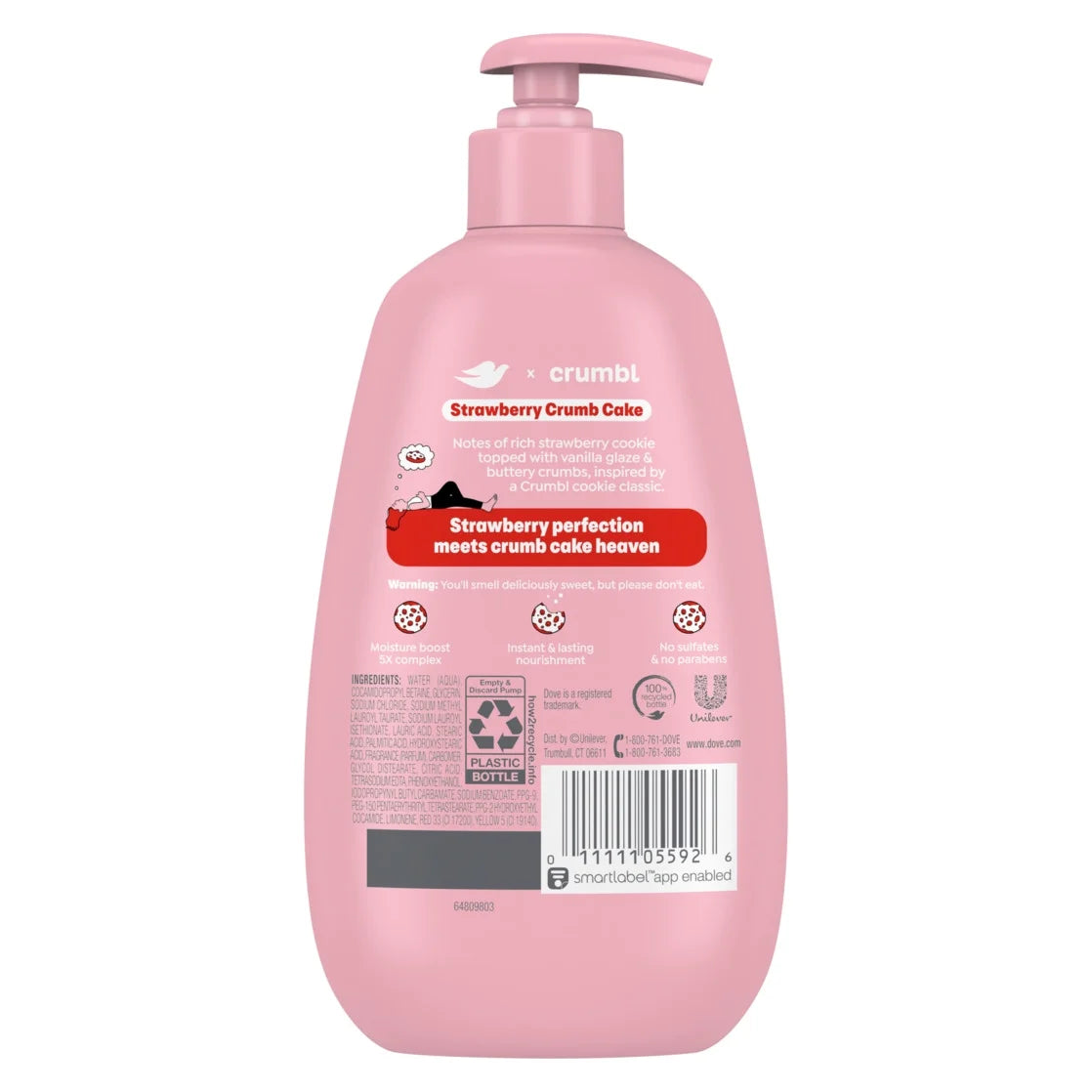 Dove x Crumbl Hand Wash Strawberry Crumb Cake