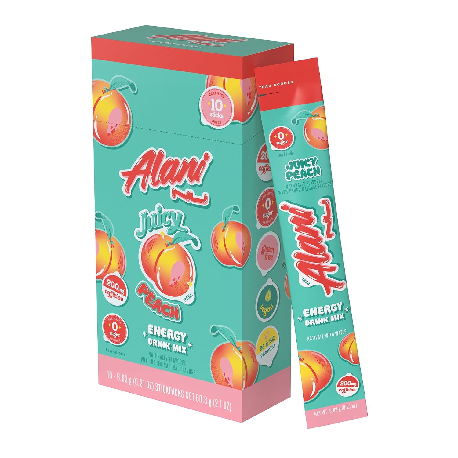 Alani Energy Sticks Juicy Peach 10 Pack