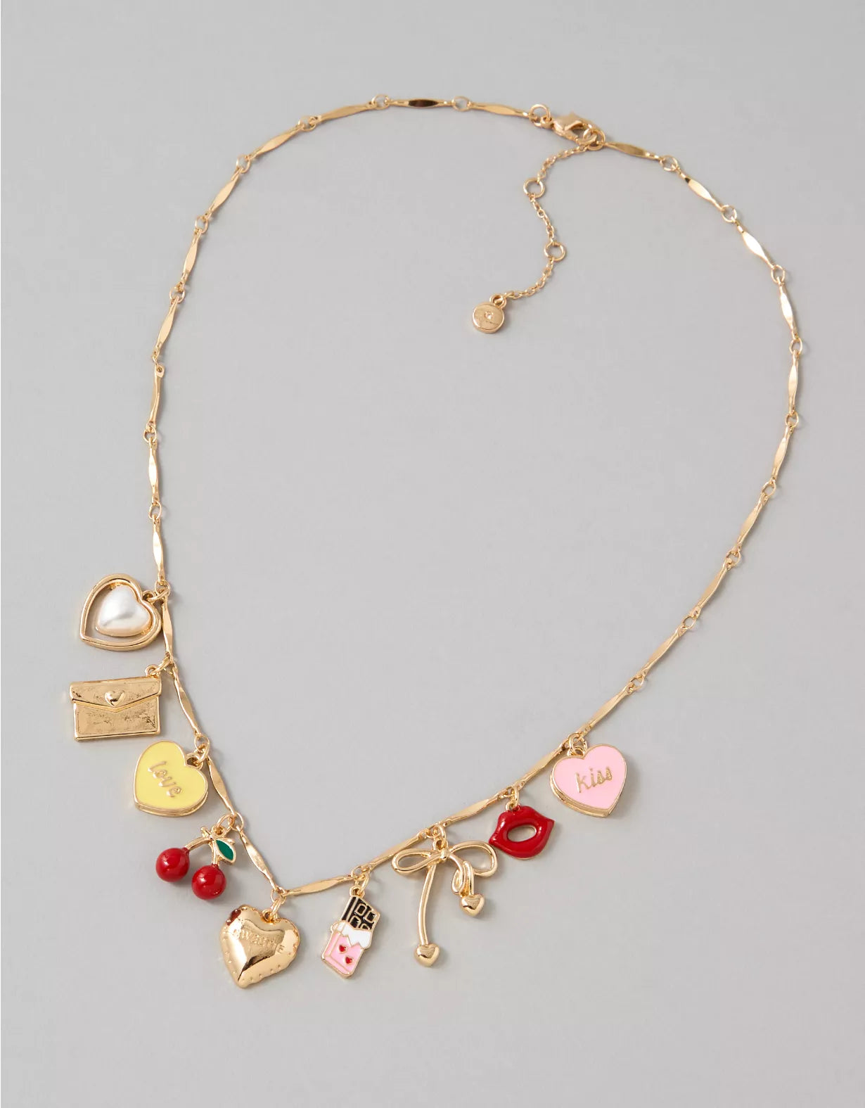 American Eagle Valentines Charm Necklace