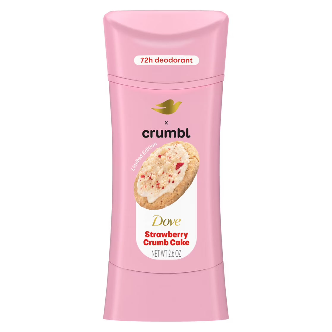 Dove x Crumbl Deodorant Strawberry Crumb Cake