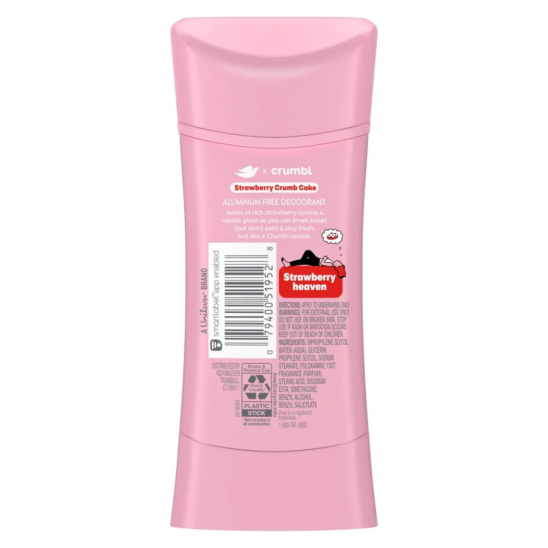 Dove x Crumbl Deodorant Strawberry Crumb Cake