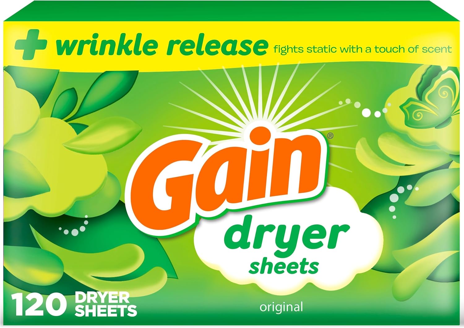 Gain Dryer Sheets Original Scent (120 sheets)