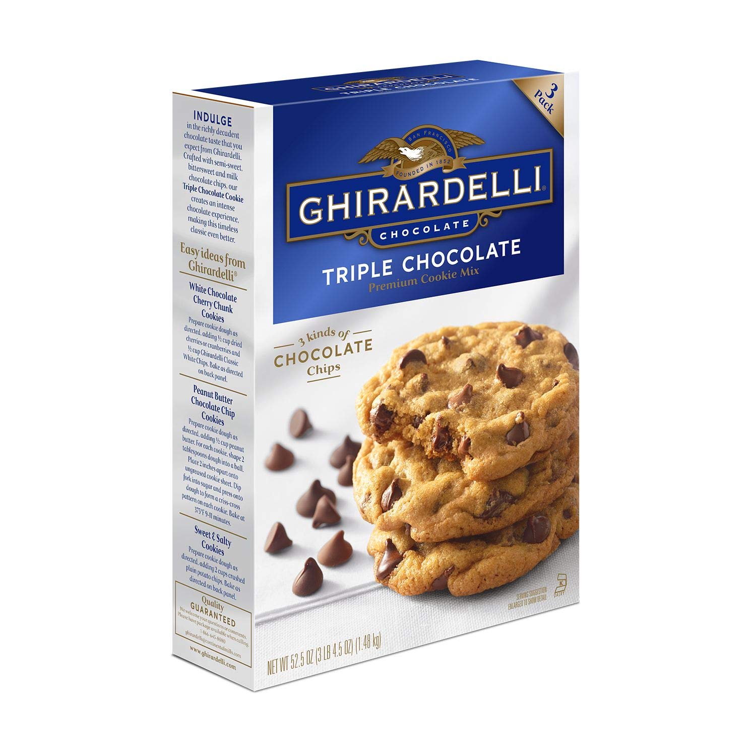 Ghiradelli Triple Chocolate Chip Cookie Mix (makes 3 batches)