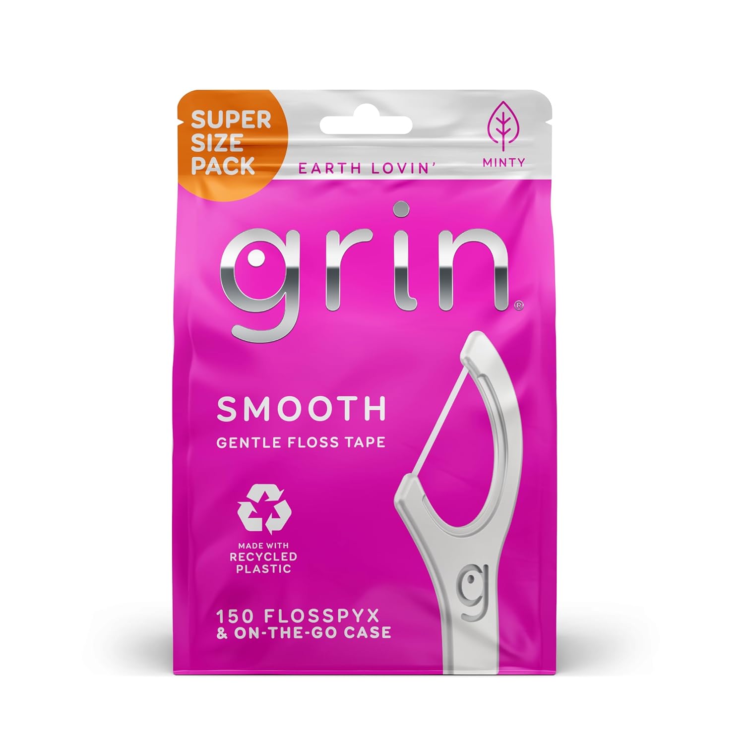 Grin Smooth Gentle Floss Tape, Super Size 150 pack