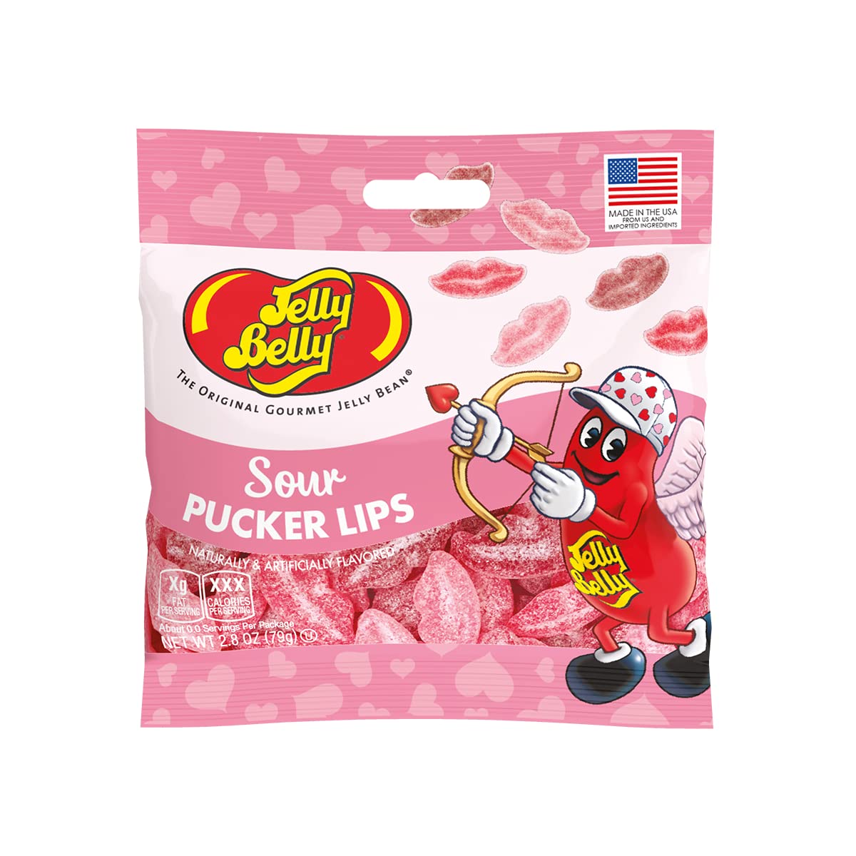Jelly Belly Sour Pucker Lips 2.8Oz Bag