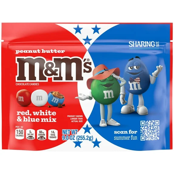 M&M's Peanut Butter Chocolate 4th July Edition - 9 oz Bag