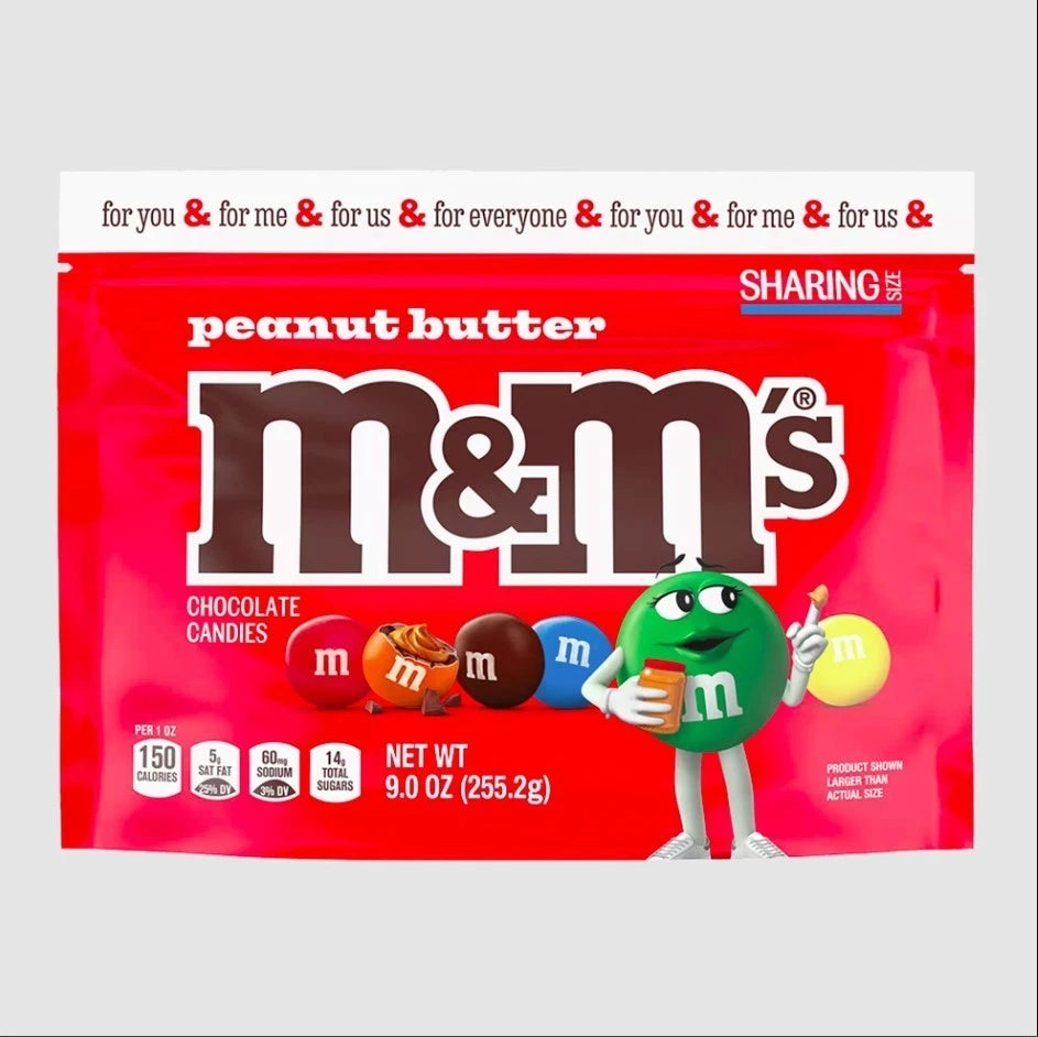 M&M's Chocolate Candies Sharing Size Peanut Butter Milk Chocolate 9.0 oz