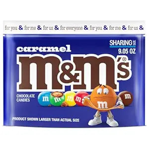 M&M's Candy, Sharing Size, Resealable Caramel Milk Chocolate 9.05 oz