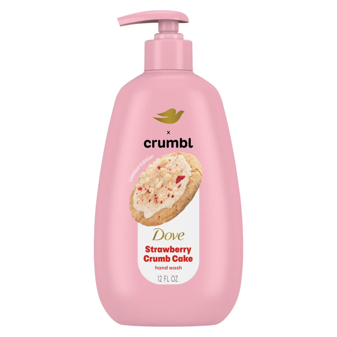 Dove x Crumbl Hand Wash Strawberry Crumb Cake