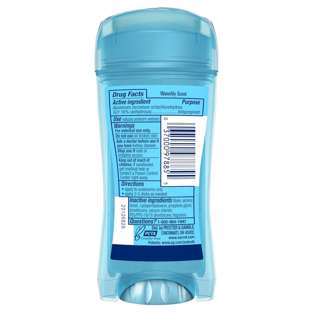 Secret Clear Gel Deodorant Cool Waterlily 2.6 oz