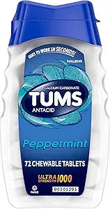 Tums Antacid Chewable Extra Strength Tablets Peppermint